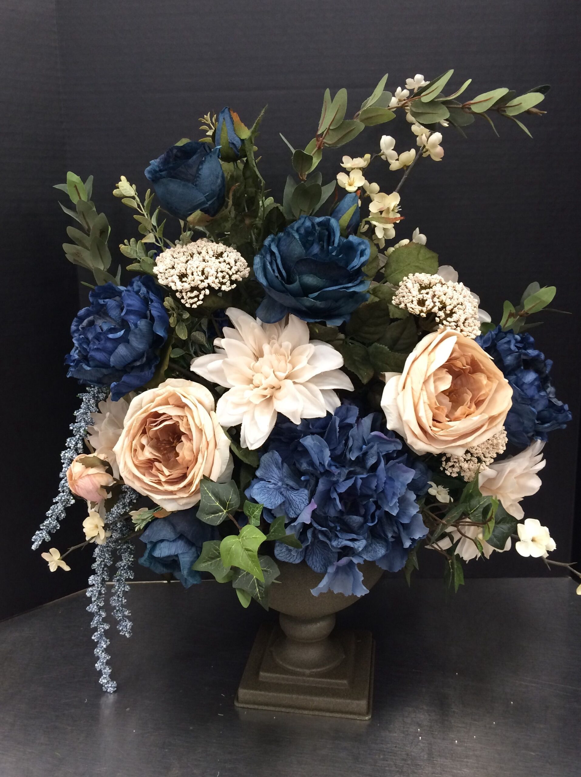 Blue artificial flowers, best floral decoration ideas gardengreen offers to its clients