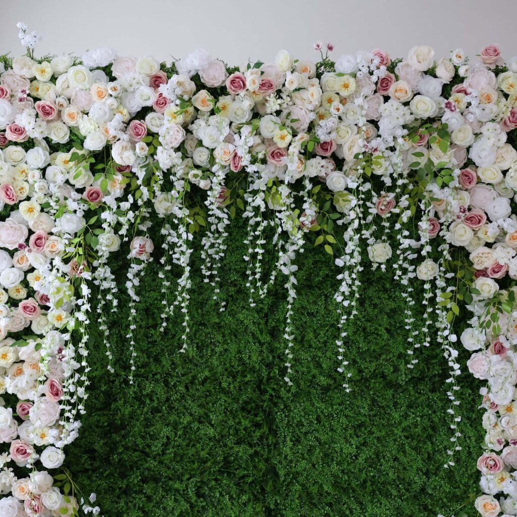 greenery walls artificial flowers, spring artificial flowers.