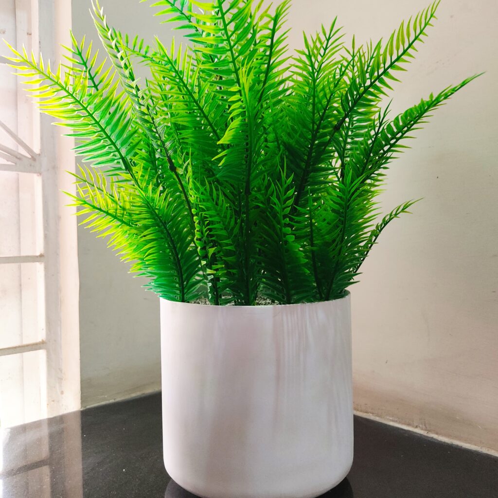 artificial ferns in vase home decor