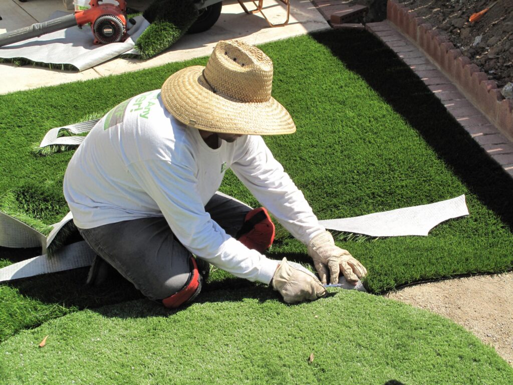 artificial grass preparations by gardengreen