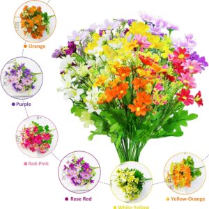 Artificial Silk Daisy Flowers, 6 Bundles of 6 Colors Fake Flowers
