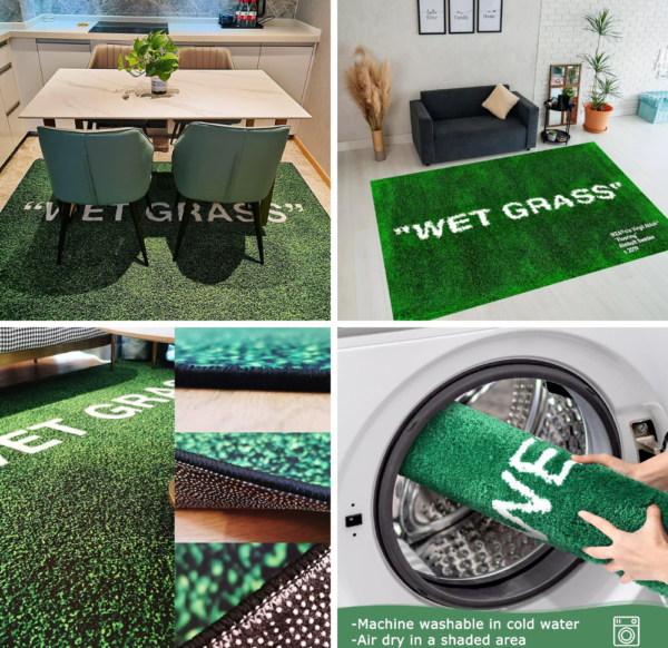 wet grass rug