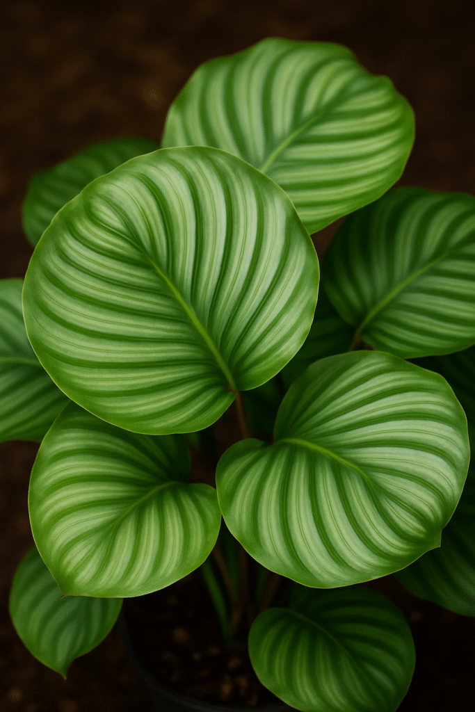 Calathea Orbifolia with large round leaves in a modern Sydney apartment.