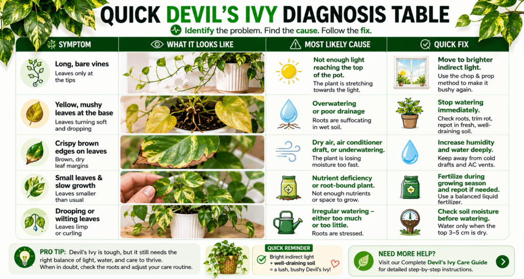 Is your Devil's Ivy looking sparse with bare, leggy vines find solutions here