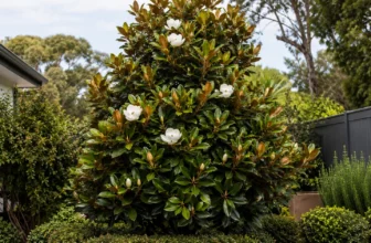 Established Teddy Bear Magnolia growing in an Australian suburban garden