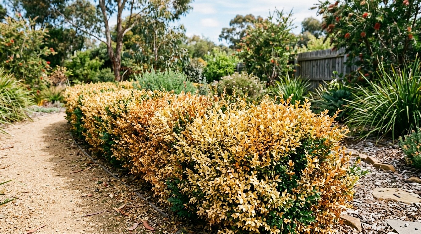 Clipping a formal Japanese Box hedge with shears