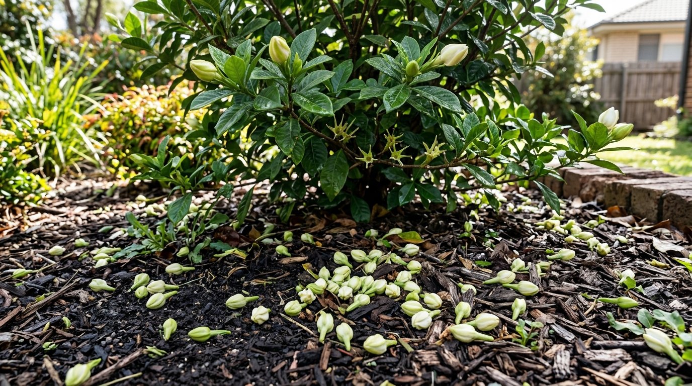 Gardenia leaves with scale insects and black sooty mould coating