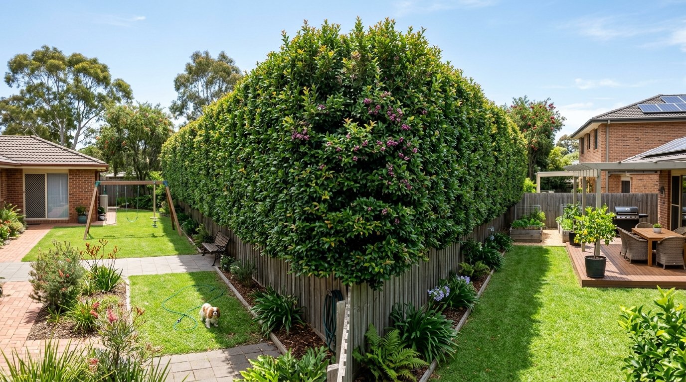 Neat waist-height low formal clipped border hedge edging a garden path