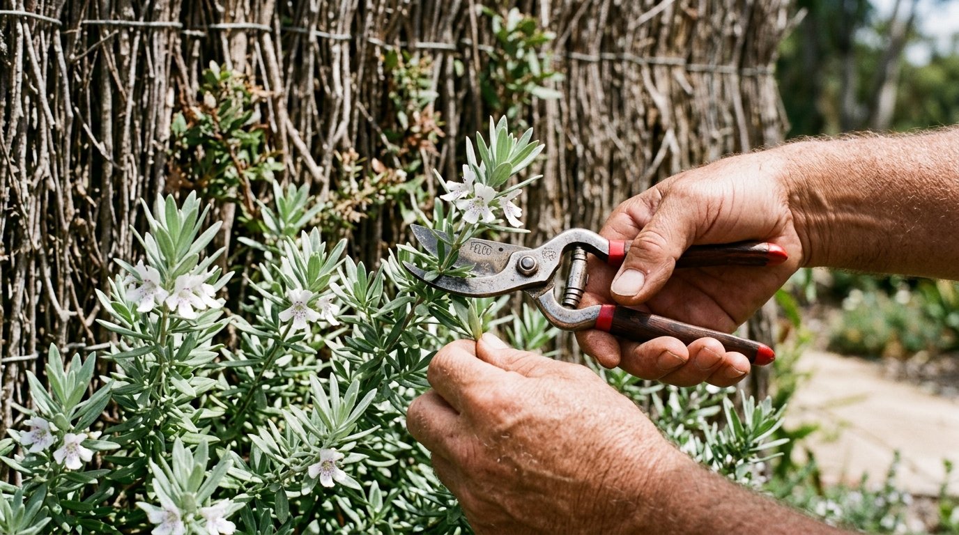 Westringia shrub yellowing and wilting from root rot in wet soil