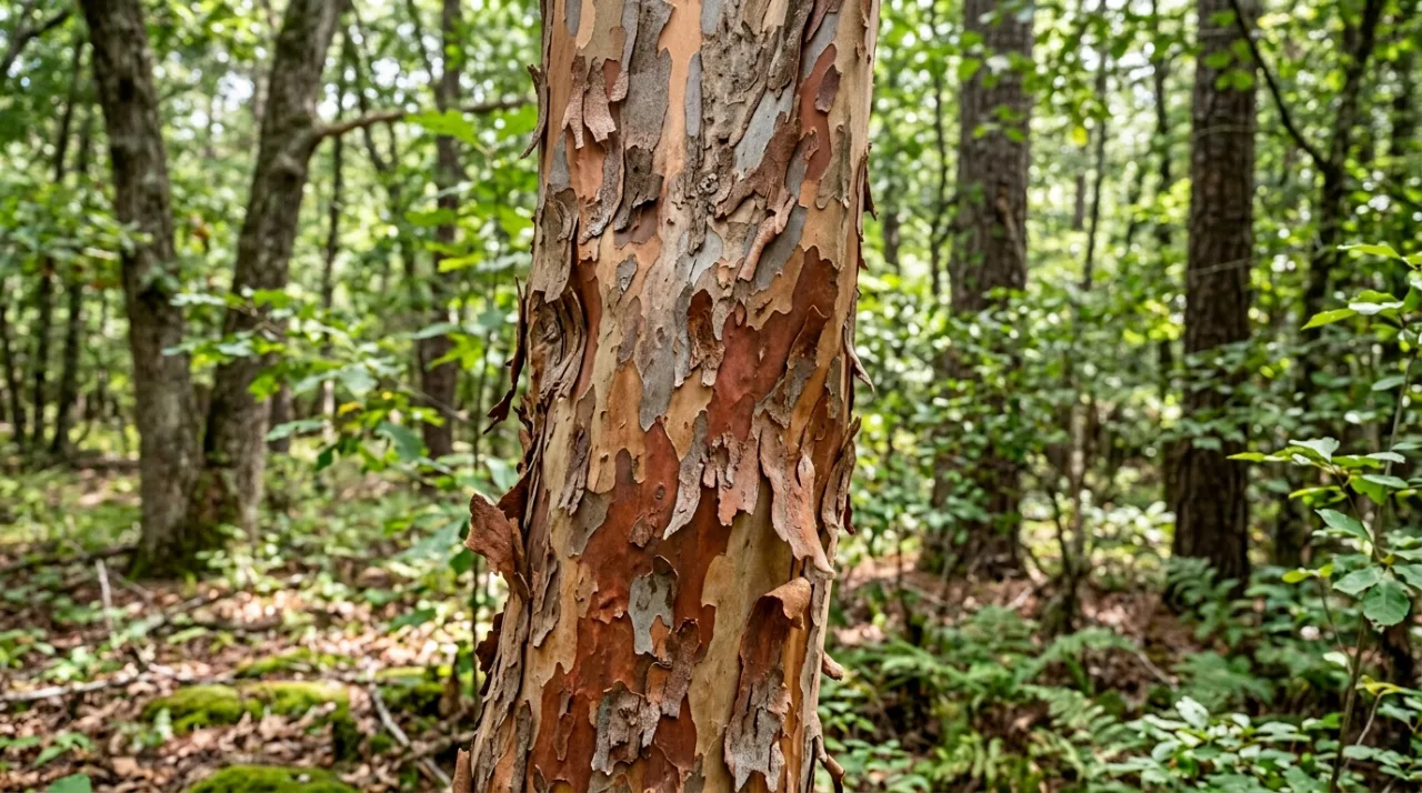 Crepe myrtle showing autumn foliage colour